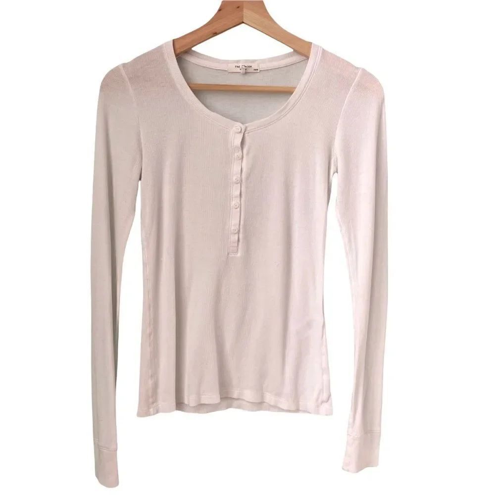 Rag & Bone Basic White Front Button Top in Size XS